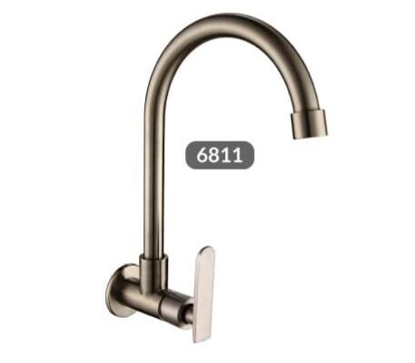 6811  YESSPLUSS SUS304 WALL SINK TAP 白钢 壁出 鹅颈龙头
