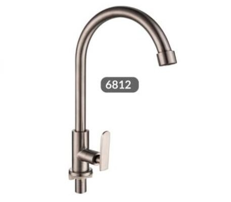 6812  YESSPLUSS SUS304 PILLAR SINK TAP 白钢 盆出 鹅颈龙头