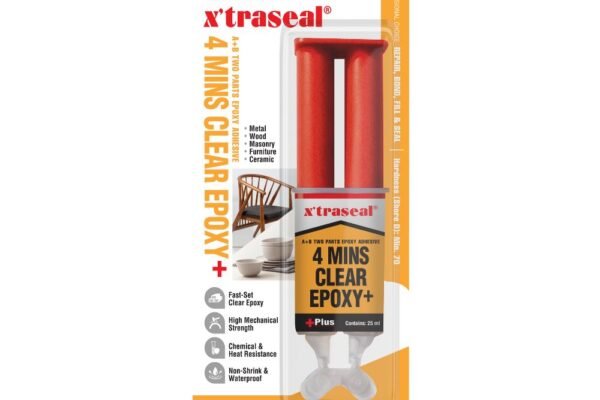 X'traseal 4 MINS CLEAR EPOXY + (SYRINGE PACK)